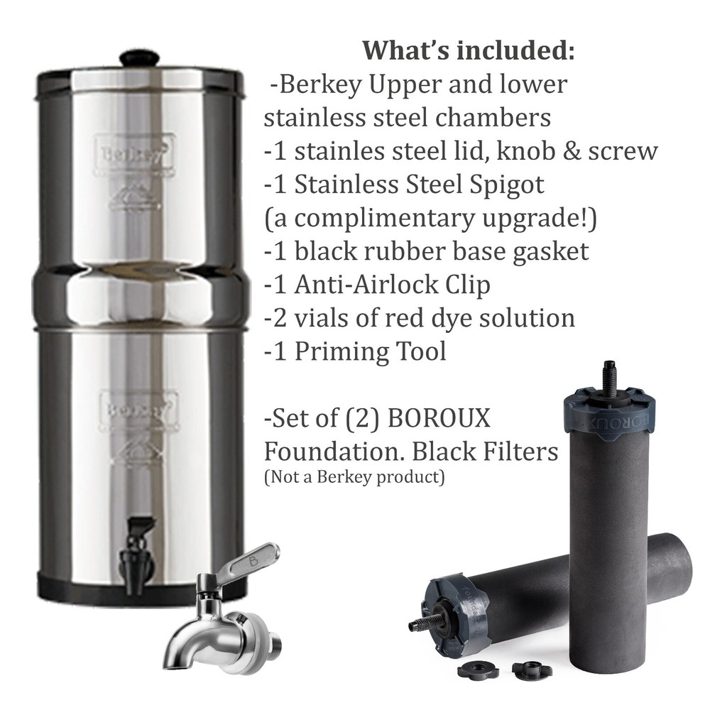Big Berkey Unit/Housing – w/ BOROUX brand Black Filters