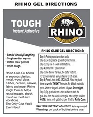 Rhino Glue Medium Thick Gel, Heavy Duty 40 Gram Clear