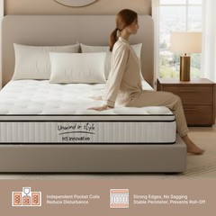 CHITA Hybrid Mattress with Pocket Springs, Motion Isolation ( Medium Firm)