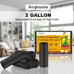 2 Gallon Mini Trash Bag Black-Biodegradable – Small Garbage Bags for Bathroom Ca