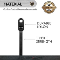100 Nylon Cable Wire Zip Ties Mounting Hole Nail Screw 50 LBS 10″ Inch Black