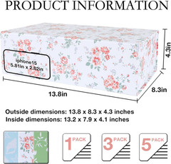 Floral Gift Box with Magnetic Lids 13.8X8.3X4.4 In, Large Bridesmaid Proposal Bo