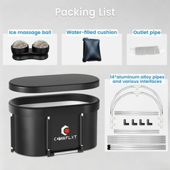 133 Gal XL Ice Bath Tub for Adults – Foldable Cold Plunge with Cover
