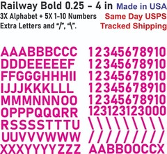 3X Alphabet & 0-10 Vinyl Decal Numbers – Mailbox, Wall, Address, Locker Stickers