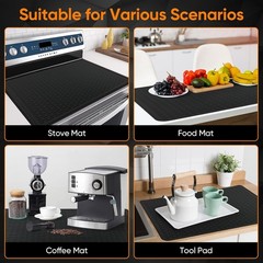 Stove Top Cover 28″x20″ Black for Electric Gas Burners Glass Cooktop Protector