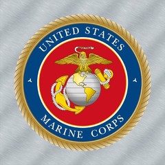 United States Marine Corps Seal Blue Red & Gold Laminated Sticker Choose Size