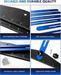 Stair Tread Template Tool, 8″ to 60″ Aluminum Stair Tread Jig for Accurately Mea