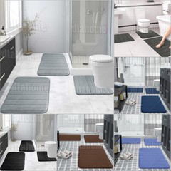 Memory Foam 3PCS Bathroom Rug Absorbent Bath Mat Set Small Large and Contour Rug