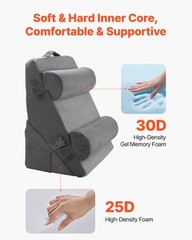 VEVOR Orthopedic Bed Wedge Pillow 4 Pcs Adjustable for Back Leg Neck Sleep GERD
