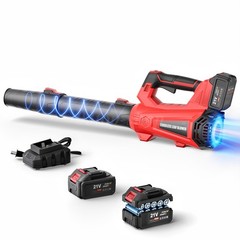 Cordless Leaf Blower 650CFM/150MPH & 6 Speed Levels Electric w/2 Batteries 4.0Ah