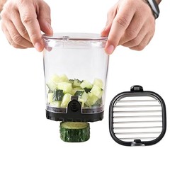 2 In 1 Banana Slicer Stainless Steel Vegetable Chopper Cup with Storage