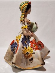 15.5″ Handpainted Ceramic/Porcelain Lady With Water Jug Figurine Made In Italy