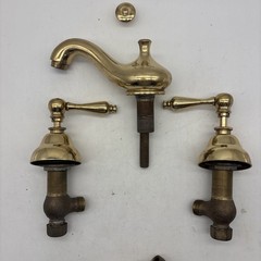 vintag Phylrich Polished brass wide spread bathroom faucet