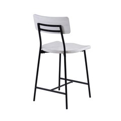 Comfort Pointe Bari 24.25″ Metal/Wood Counter Stool in Whitewash/Black