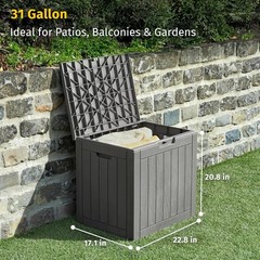 Elegant 31 Gallon Gray Waterproof Deck Box – Secure Outdoor Storage Solution