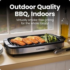 Chefman Smokeless Indoor Electric Grill w/Adjustable TemperatureControl(OpenBox)