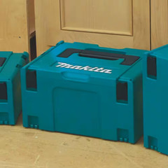 15.5 In. Large Interlocking Tool Box | Makita X Storage Portable Plastic Blue
