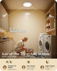 2/4 Pack Wireless Rechargeable Motion Sensor Ceiling Light with Remote Control