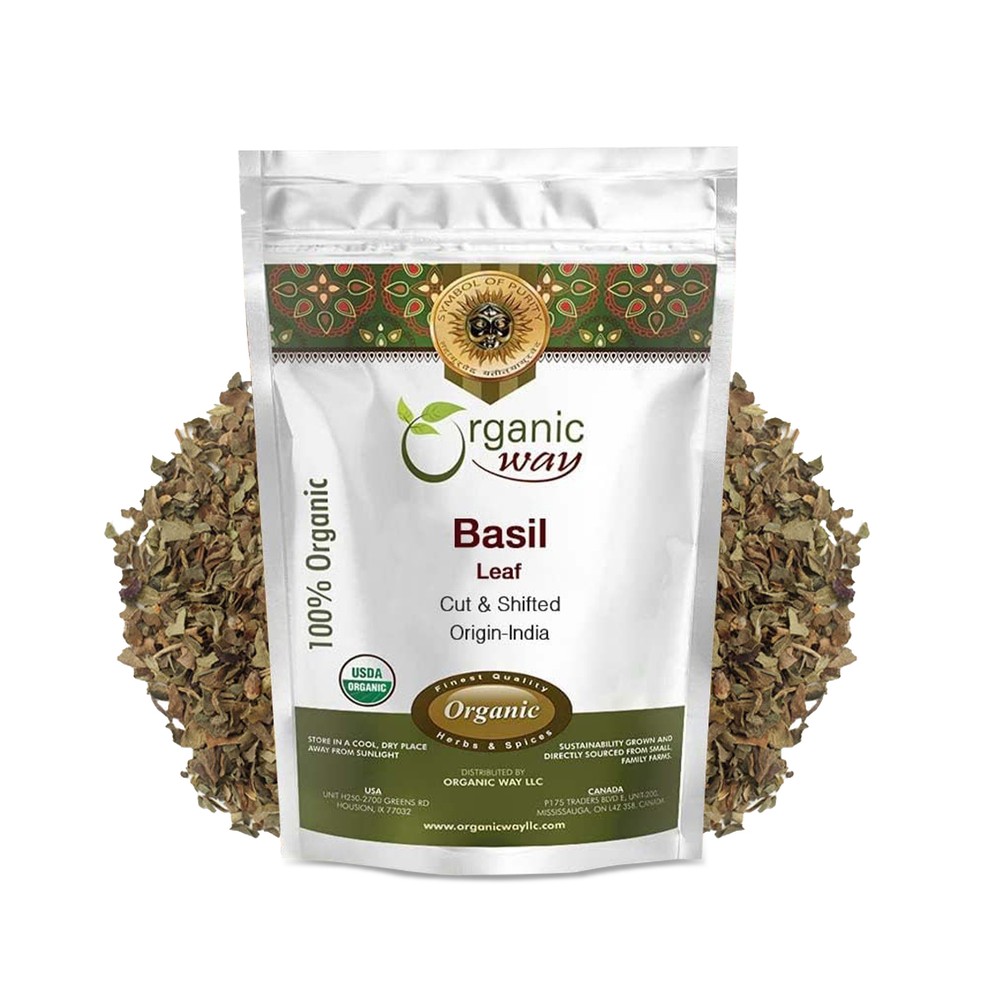 Basil leaf cut and sifted