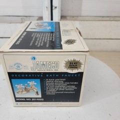 NOS Jameco BS1402G 24K Gold Finish Bathroom Faucet Complete In Box Vintage 1991