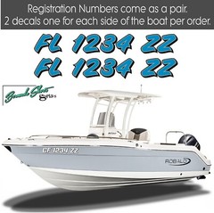 Boat Registration Numbers & Letters 2 Pack 3″ x 15″ Boat & Jetski Stickers 2CL