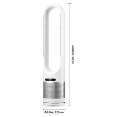 40″ Bladeless Tower Fan HEPA Air Purifier w/Remote Timer Oscillating Floor Fan