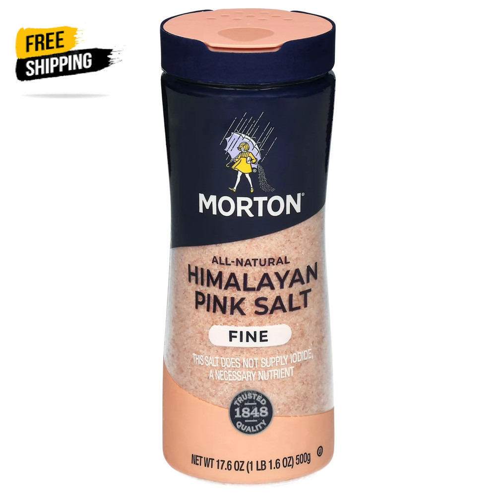 Morton All-Natural Fine Himalayan Pink Salt, 17.6 oz