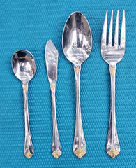 4-Towle 18/8 Santa Barbara Gold Stainless SERVING PIECES AS SHOWN