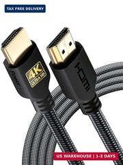 PowerBear 4K HDMI Cable 10 ft | High Speed Hdmi Cables, Braided Nylon & Gold Con