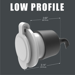 WHITE 125V 20A Flanged Outdoor Power Outlet Receptacle RV Boat 110V 5-20 5379