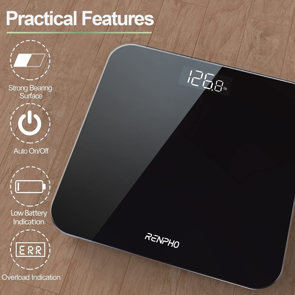 Digital Body Weight Bathroom Scale w/ Step-on Technology Battery Powered 400lb