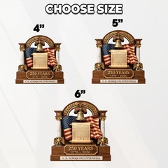America 250th Anniversary Wooden Block Decoration, 1776-2026 Patriotic