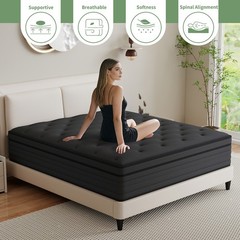 12″ 14″ Mattress in a box Twin Full Queen King Hybrid Spring Medium Firm Black