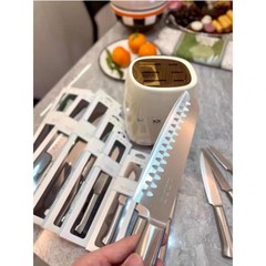 Smeg 7 Piece New Knife Block Set Stainless Steel Multicolor DHL Express Shipping