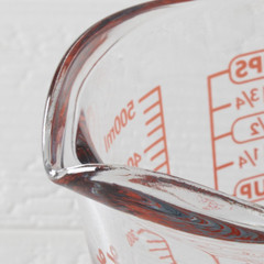 2 Cup (16 Ounce Capacity) Glass Measuring Cup, Clear Glass with Red Lettering