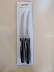 2 Pcs 6 inch Tomato Slicer, Serrated Tomato Knives, Carbon Stainless Steel Blade