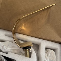 Becola Gold Color Wide Spread Faucet Modern Low Arch Thin New