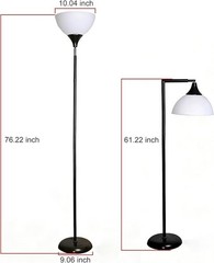 Anrotix LED Floor Lamp Horn-Shaped Metal Standing Light Remote Dimmable Folding