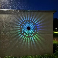 Solar Mandala Mosaic Lights 7 Color Changing Outdoor Solar Fence Decor Lamp