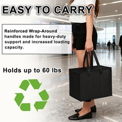 2 I 4 Pack Insulated Reusable Grocery Shopping Bags with zippered top,Food Deliv