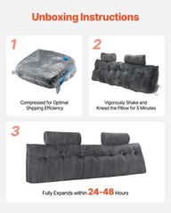 Headboard Pillow King Wedge Headboard Pillow with 2 Pockets & Headrests