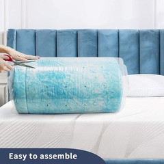 Beddle Gel Memory Foam Mattress Topper, Full Size, 2 inch, for Pressure Relief