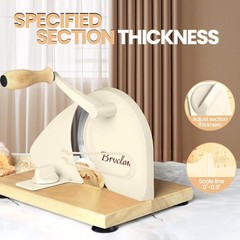 Brvclon Manual Bread Slicer Adjustable Thickness, Hand Crank Bread Slicer