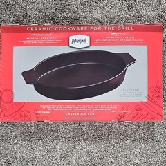 PARINI Ceramic Non-Stick Oval Casserole Pan Black Dishwasher Microwave Oven Safe
