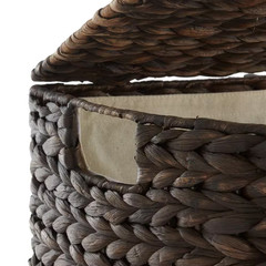 Brown Espresso 20.5 In. X 24.25 In. Wicker Water Hyacinth Decorative Baskets Hal