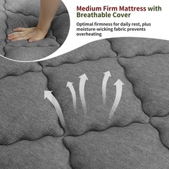 12″14″ Twin Full Queen King Mattress In A Box Hybrid Spring Gel Memory Foam Gray