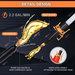 Portable Electric Transfer Pump Battery Operated Fuel Water Gas Siphon