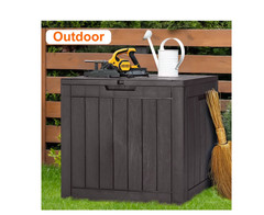 31 Gallon Resin Deck Box,Waterproof UV Resistant Outdoor Storage Box for Garden