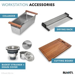 Ruvati 32-inch Undermount Workstation Kitchen Sink Single Bowl – RVH8300