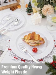 WDF 300PCS Silver Plastic Forks Heavy Duty Plastic Forks Disposable Sturdy&…